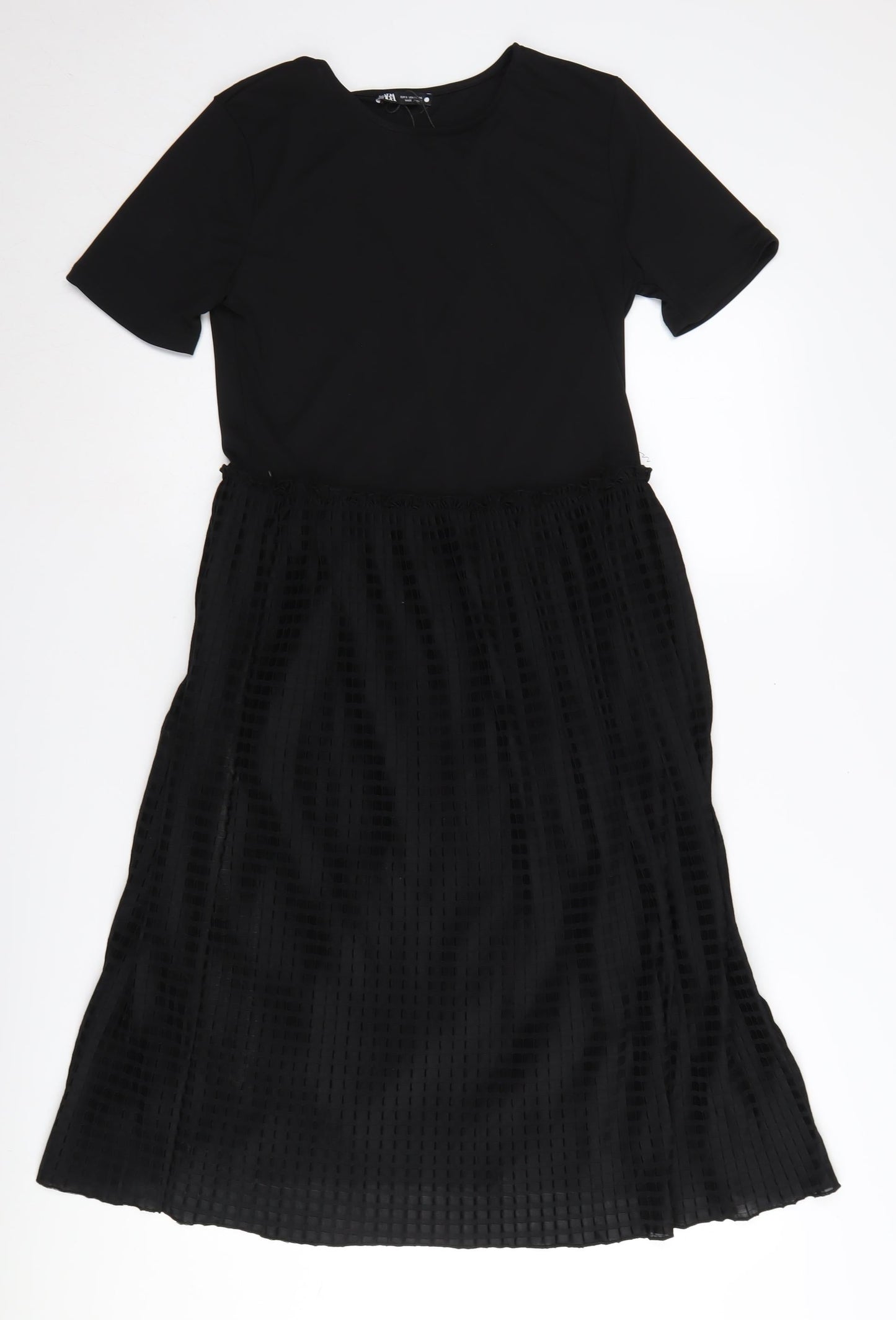 Zara Women's Black A-Line Knee-Length Dress