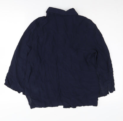 Marks & Spencer Women's Blue Button-Up Shirt 12