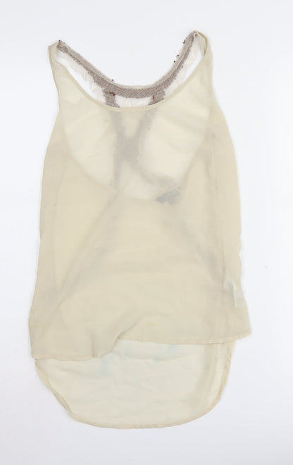 Marks & Spencer Women's Beige Beaded Camisole - Size 6