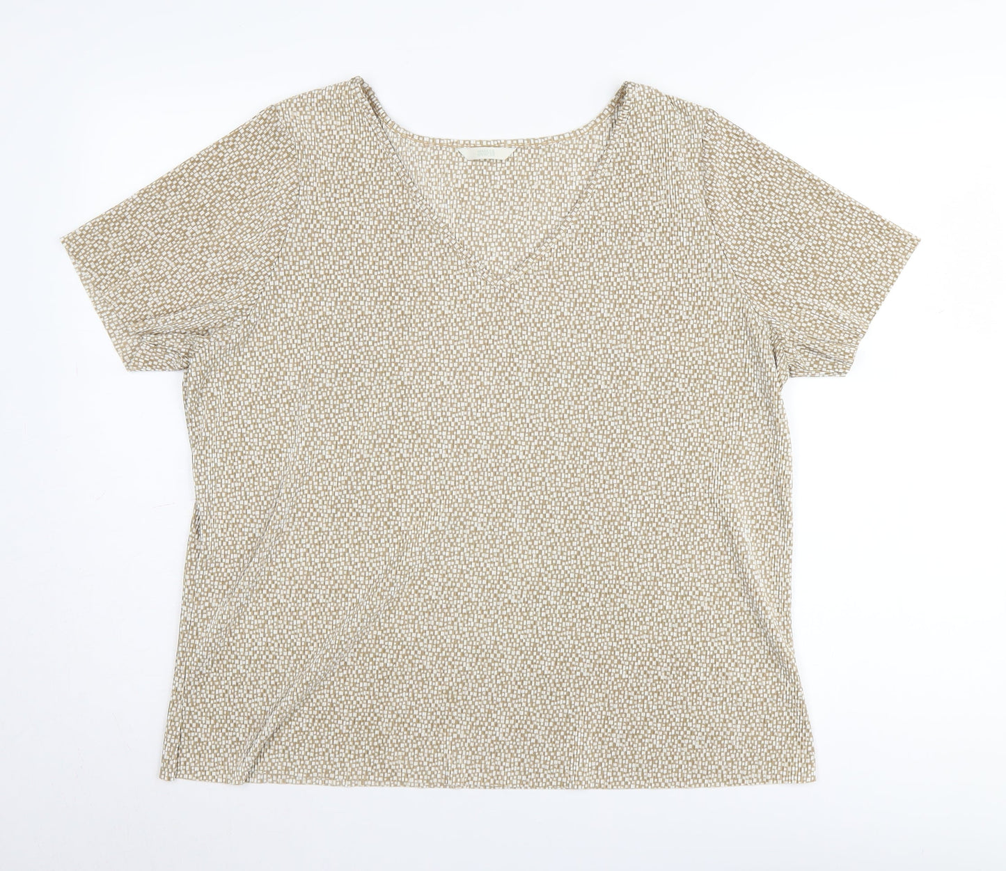 Marks & Spencer Women Beige V-Neck Top