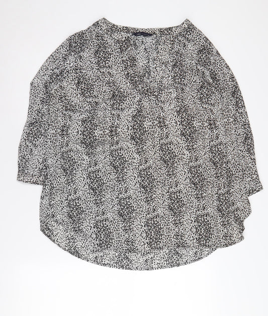 Marks and Spencer Women's Black Animal Print Blouse