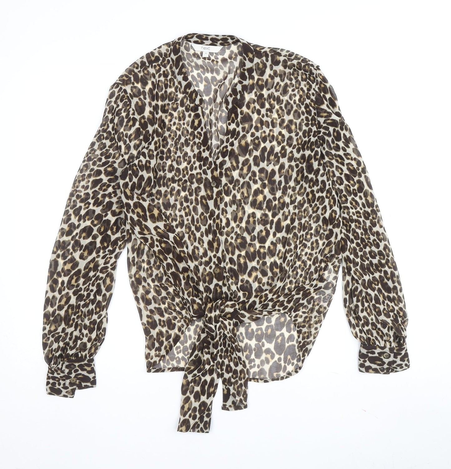 Next Women's Leopard Print Wrap Blouse Size 10