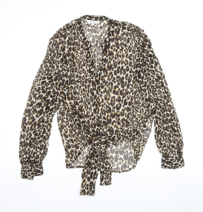 Next Women's Leopard Print Wrap Blouse Size 10