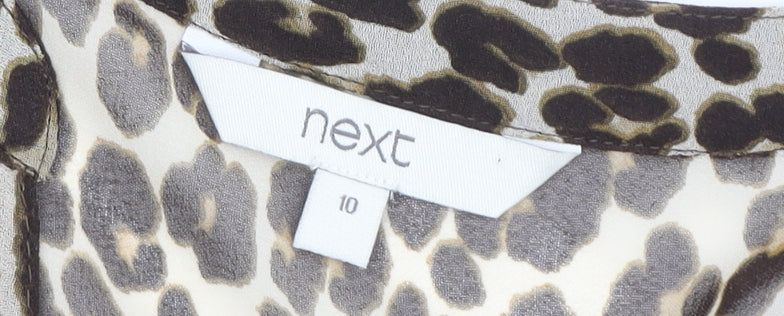 Next Women's Leopard Print Wrap Blouse Size 10