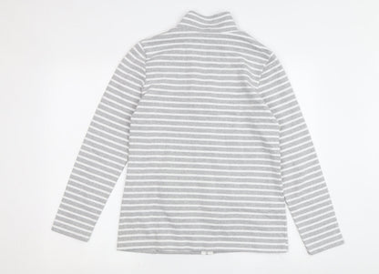 Afibel Women's Grey White Striped Jacket Size 10/12