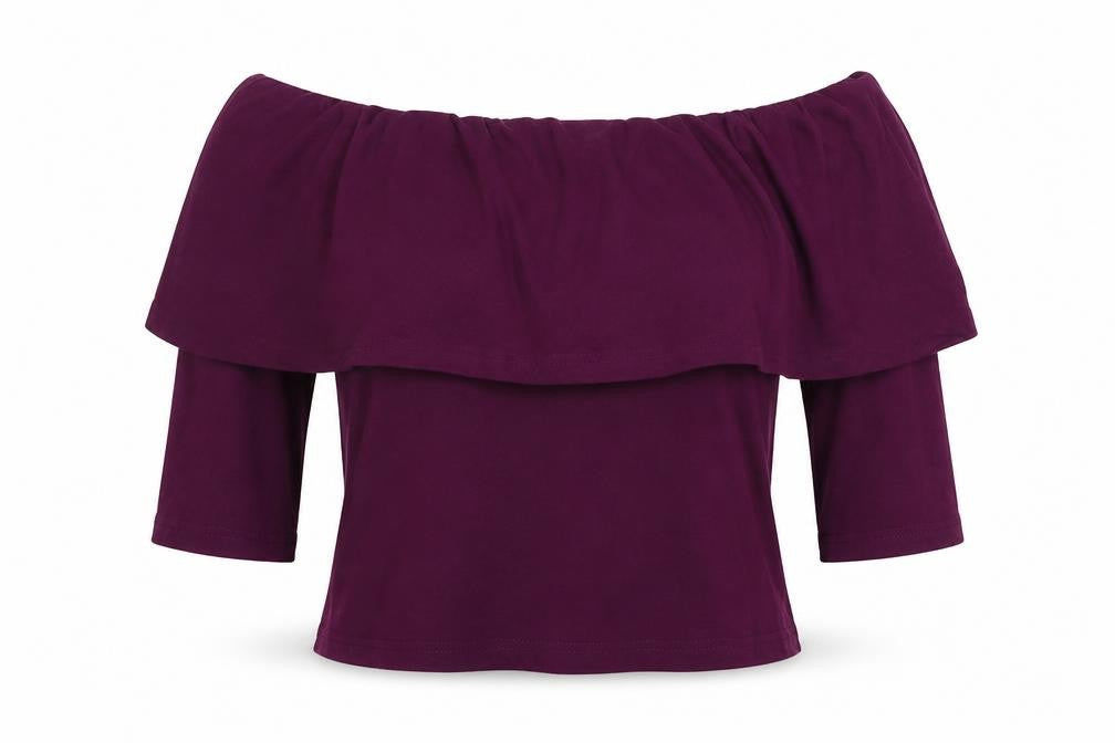 Miss Chase Women's Purple Off-Shoulder Blouse M