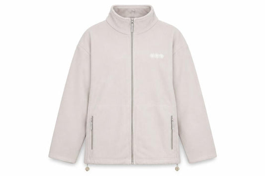 Daxon Women Beige Fleece Jacket M - Autumn Winter Casual