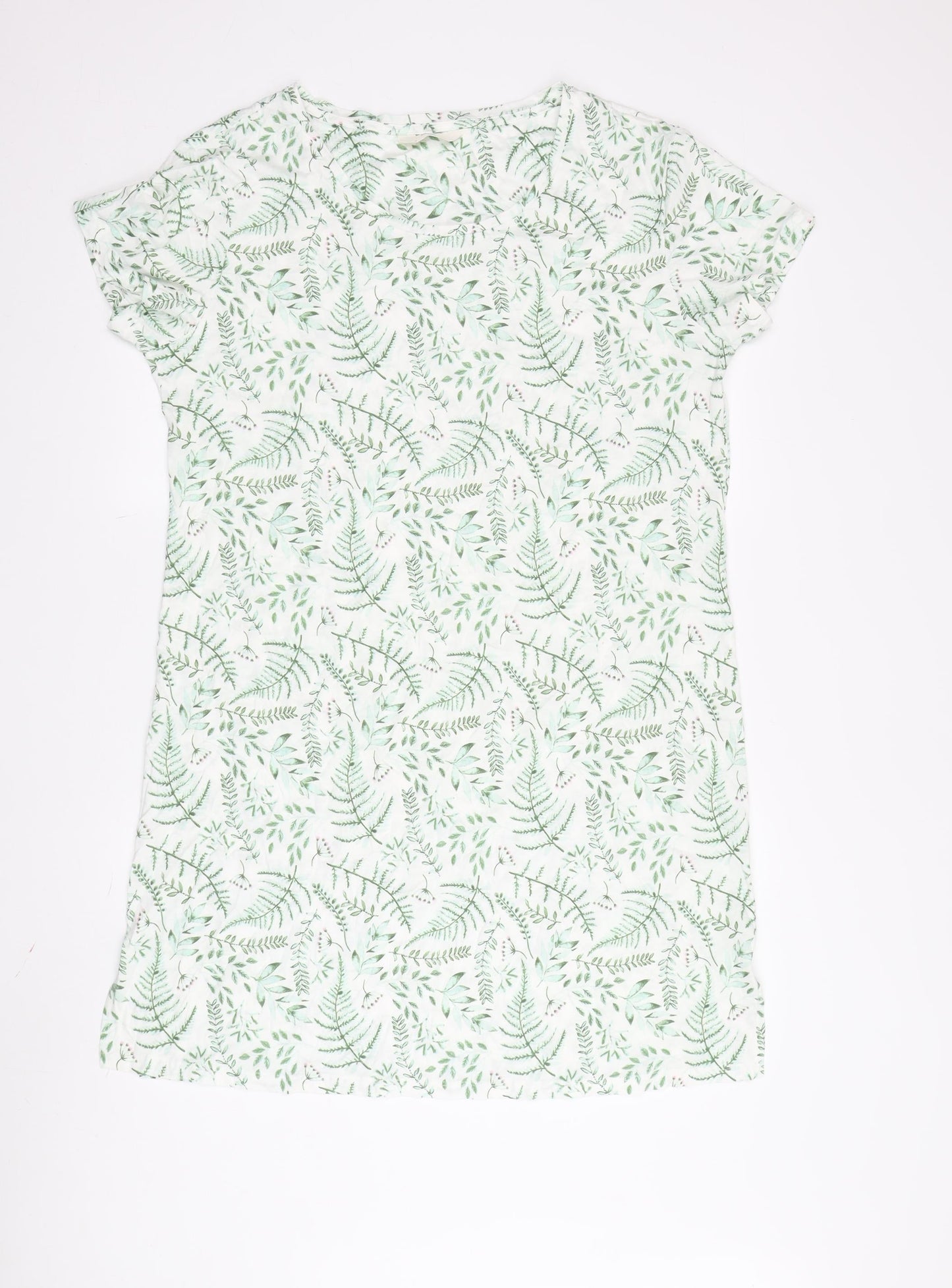 Marks and Spencer Women's Green Floral T-Shirt Dress M