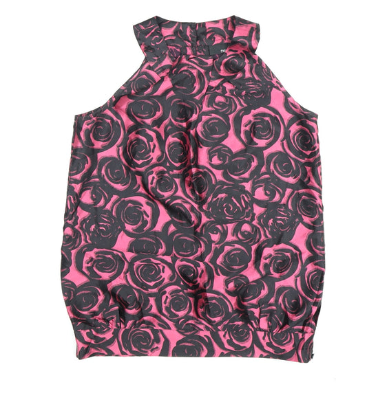 Next Women's Pink Floral High Neck Blouse Size 6