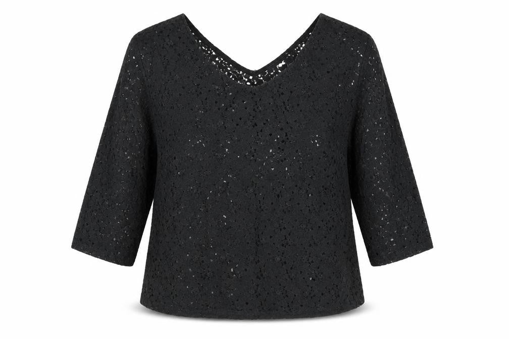 Next Women's Black Crochet Blouse Size 14