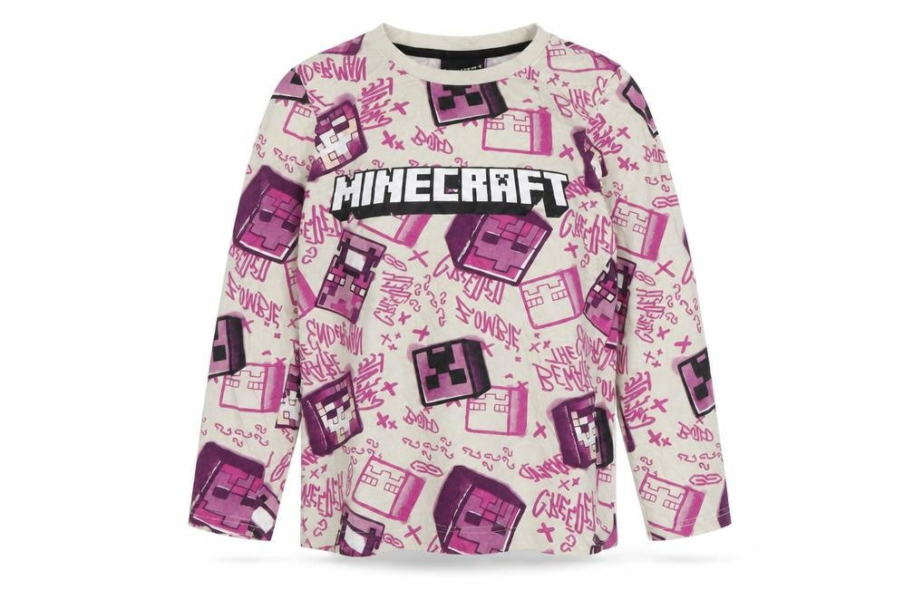 Minecraft Girls Multicoloured Long Sleeve T-Shirt, Size S