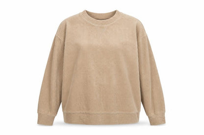 H&M Women's Beige Pullover Corduroy Sweatshirt M