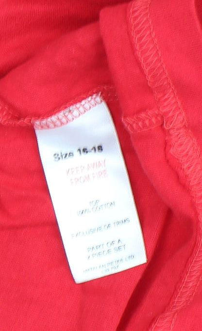 Preloved Disney Women's Red Christmas T-Shirt Size 16-18 - Label
