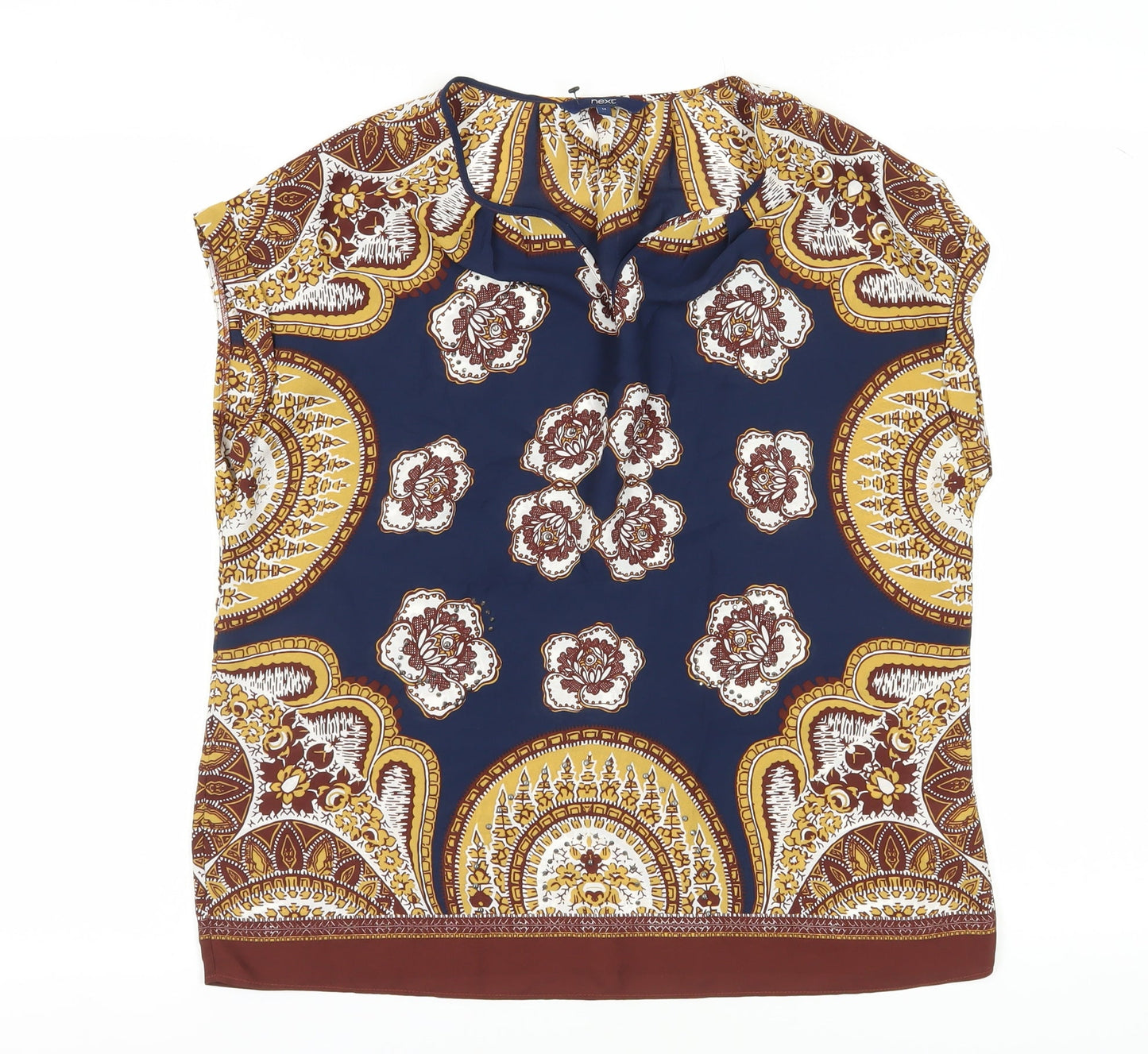 Next Women's Multicoloured Geometric Blouse, Size 14