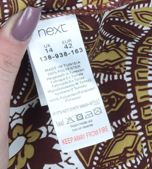 Next Women's Multicoloured Geometric Blouse, Size 14
