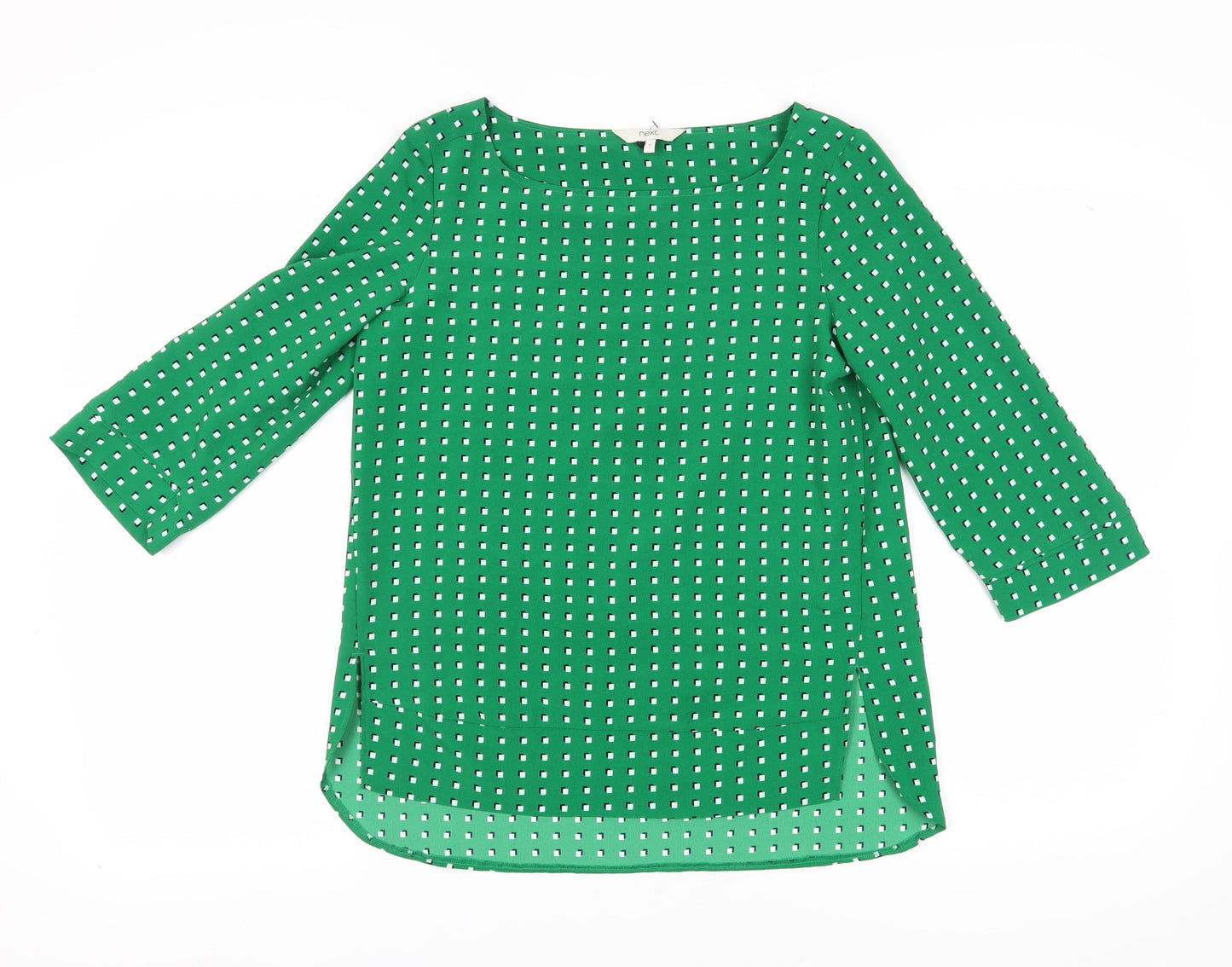 Next Women's Green Geometric Blouse Size 10