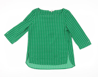 Next Women's Green Geometric Blouse Size 10
