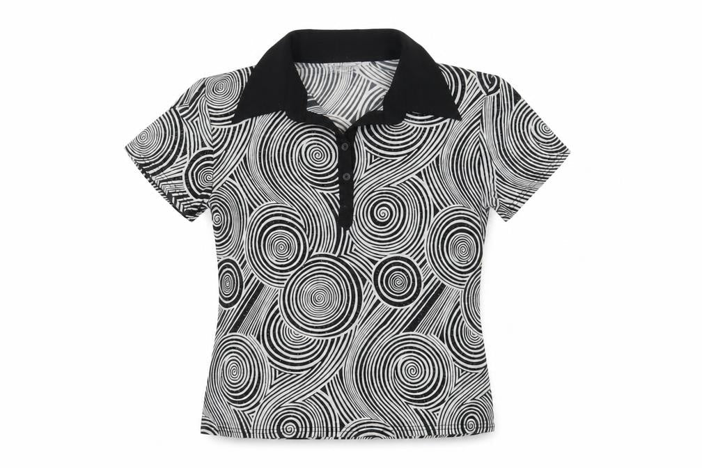 Sukhmani Women's Black & White Polo Shirt S