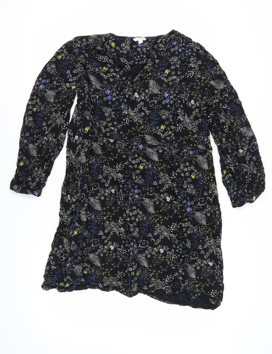 Monsoon Women's Black Floral XL Long Sleeve Dress