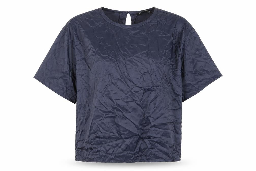 Zara Women's Blue Basic Short Sleeve Blouse Size 12