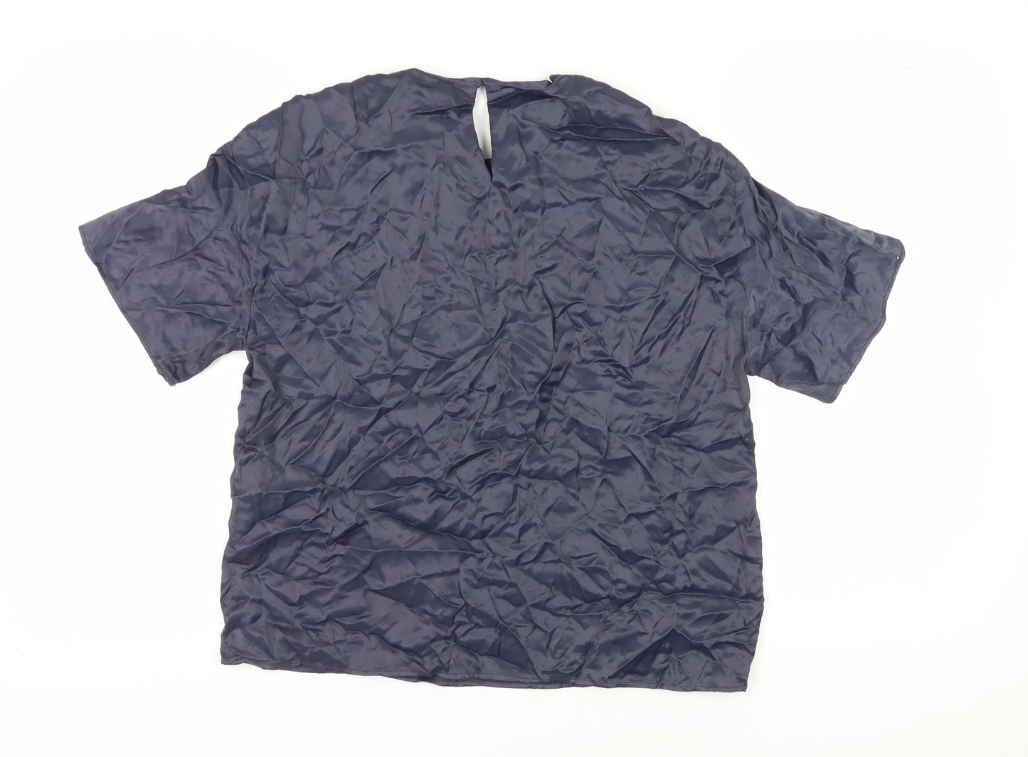 Zara Women's Blue Basic Short Sleeve Blouse Size 12