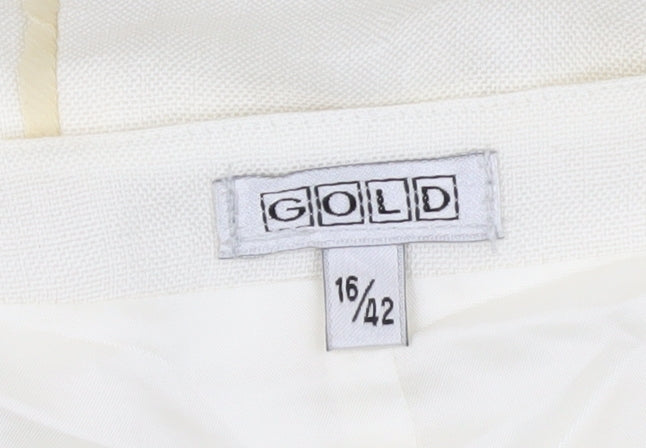 Gold Women's Ivory Skirt Size 16 Elegant
