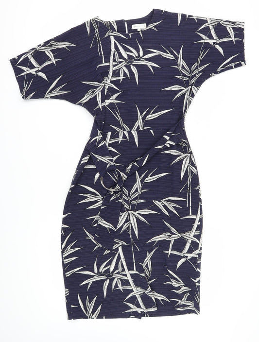 Warehouse Women's Blue Floral Shift Dress Size 10