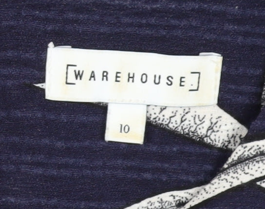 Warehouse Women's Blue Floral Shift Dress Size 10