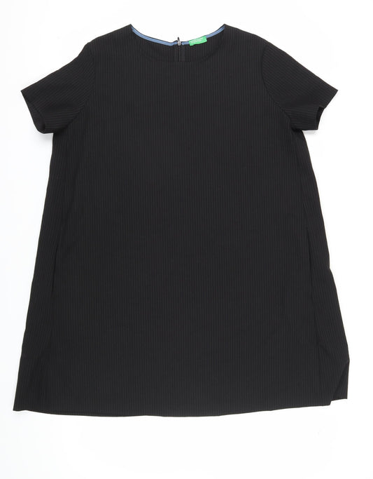 Benetton Women's Black Shift Dress L - Classic Office Style