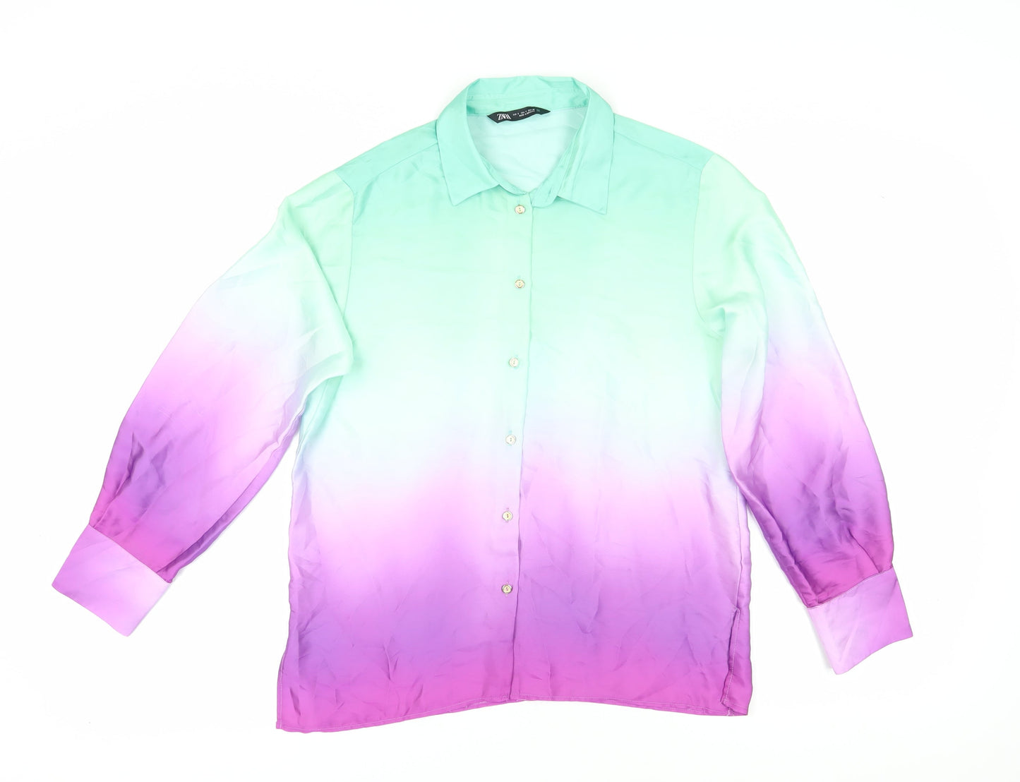 Zara Women's Multicoloured Button-Up Shirt Size S