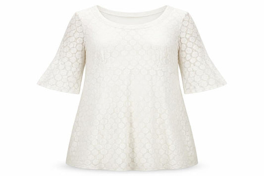 Front view of Principles Women's Ivory A-Line Lace Dress -, size 16