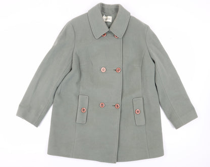 Eastex Women's Green Wool Cashmere Pea Coat Size 14