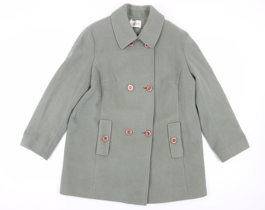 Eastex Women's Green Wool Cashmere Pea Coat Size 14