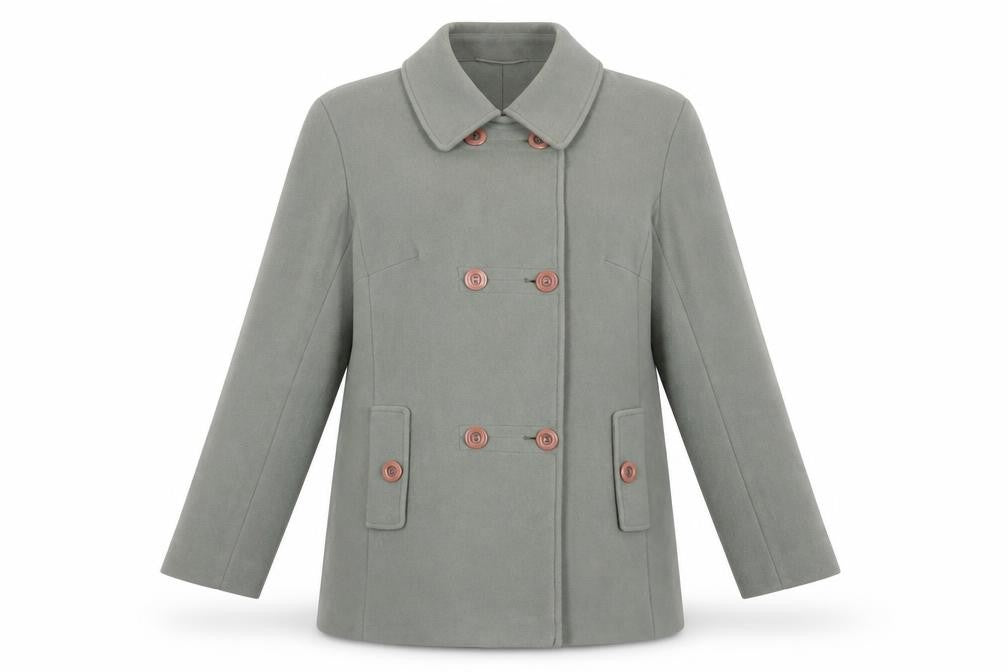 Eastex Women's Green Wool Cashmere Pea Coat Size 14
