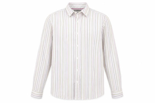 Jeff Banks Men's Multicoloured Striped Shirt Small
