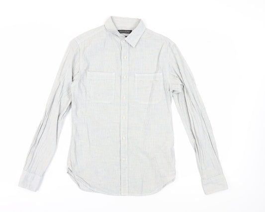 Banana Republic Men's Ivory Striped XS Casual Shirt