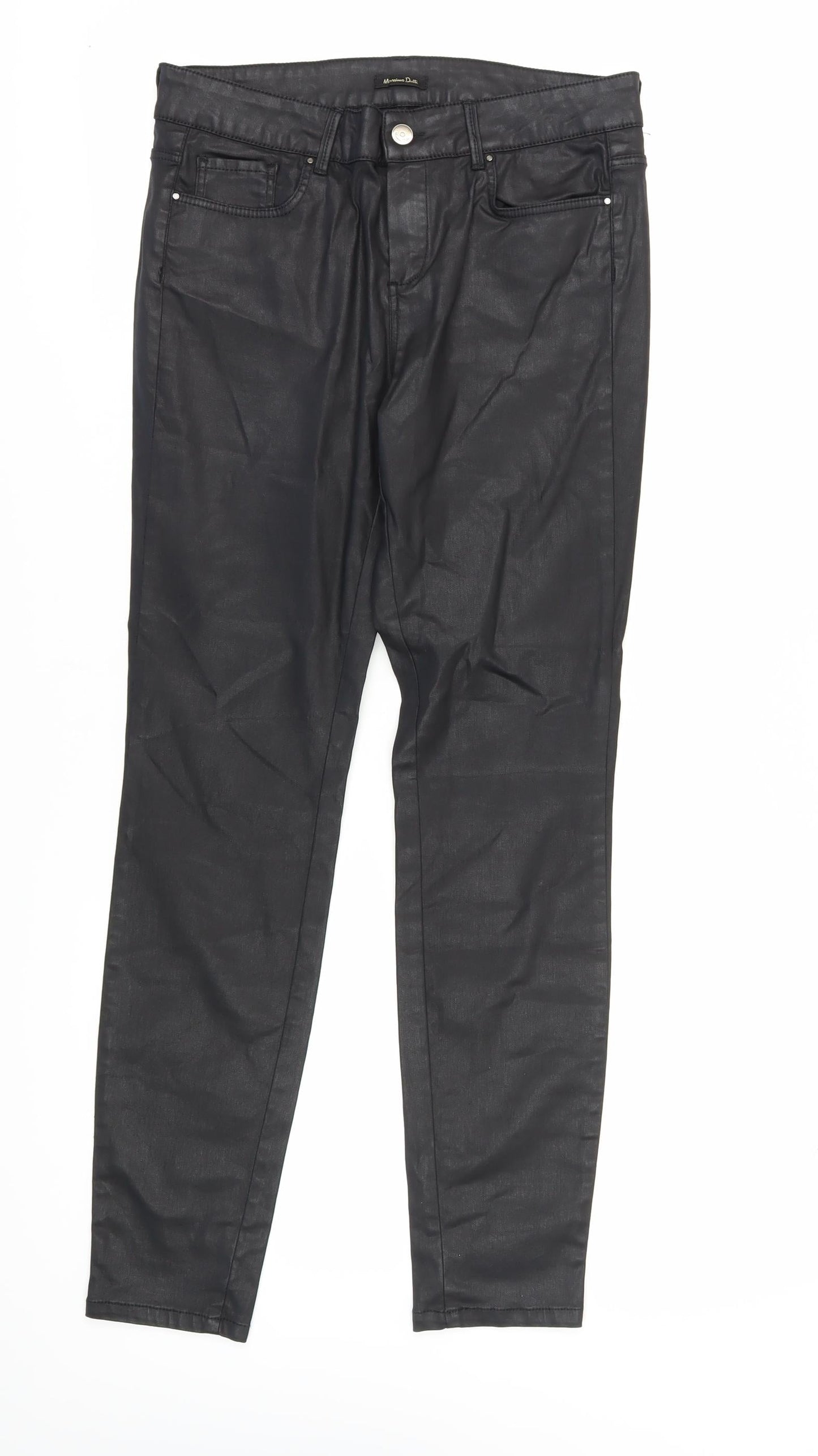 Massimo Dutti Women's Black Skinny Trousers Size 12