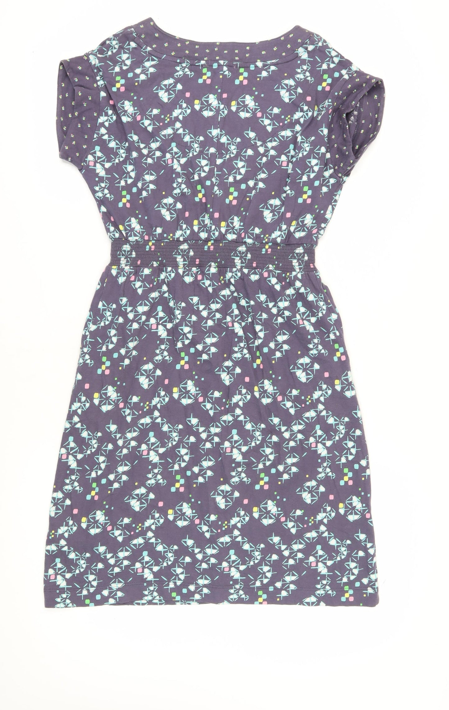 White Stuff Women's Purple Geometric Shift Dress, Size 8