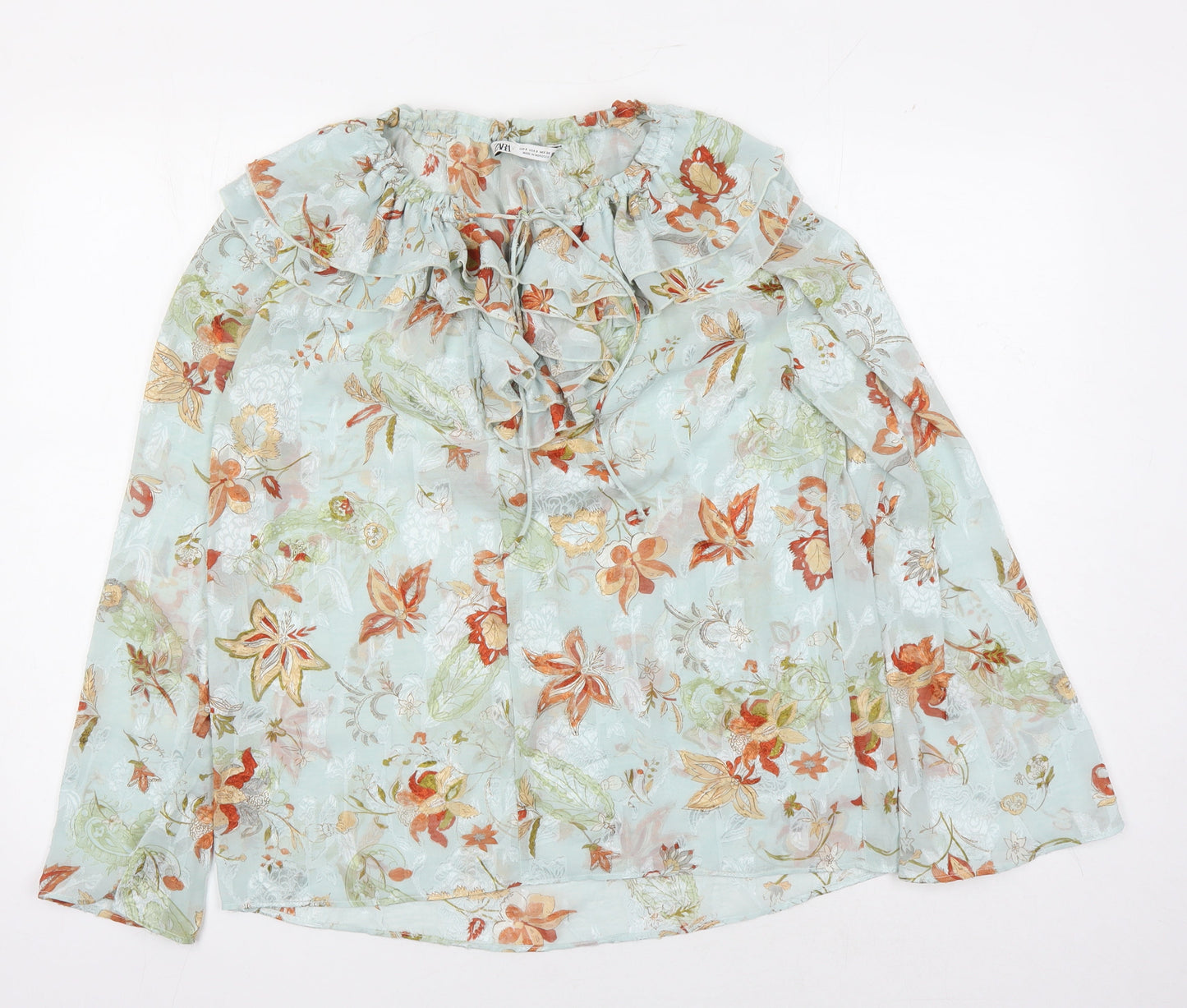 Zara Women's Multicoloured Floral Tunic Blouse - Size S