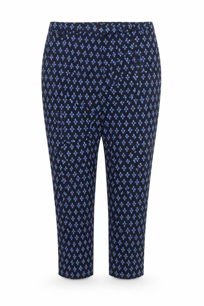La Redoute Women's Blue Geometric Cropped Trousers