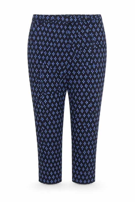 La Redoute Women's Blue Geometric Cropped Trousers