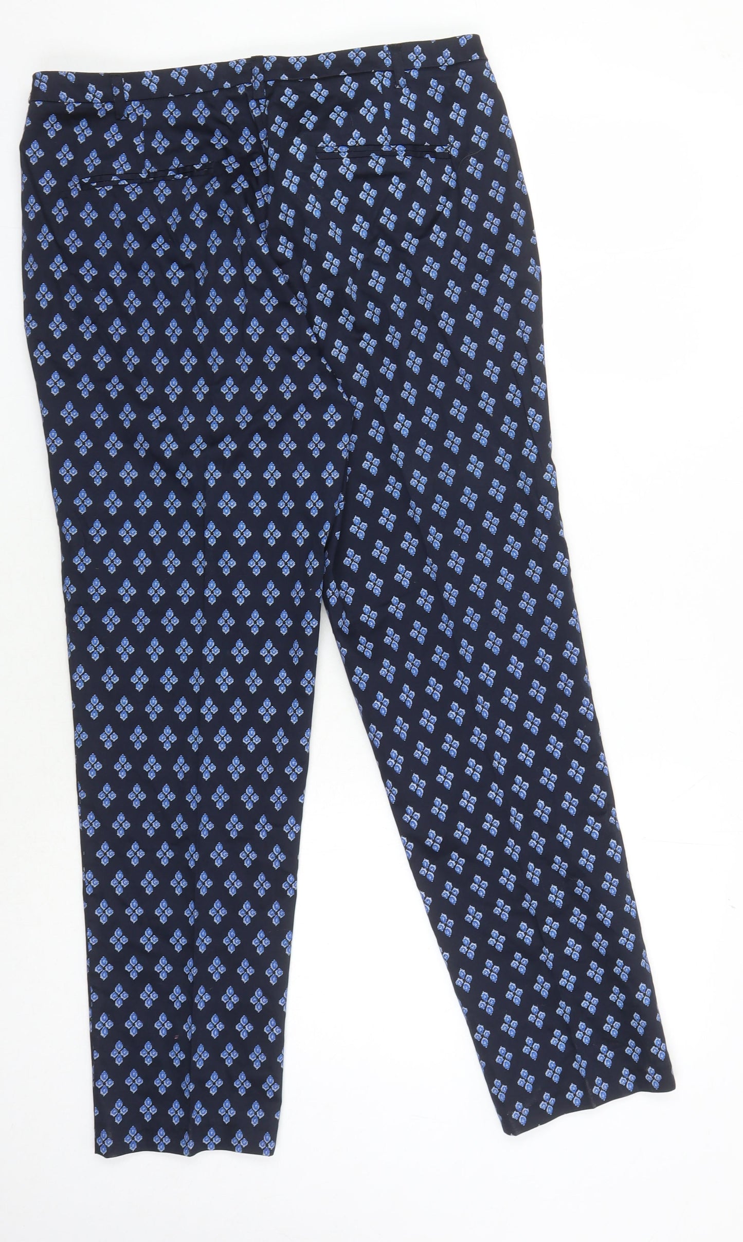 La Redoute Women's Blue Geometric Cropped Trousers
