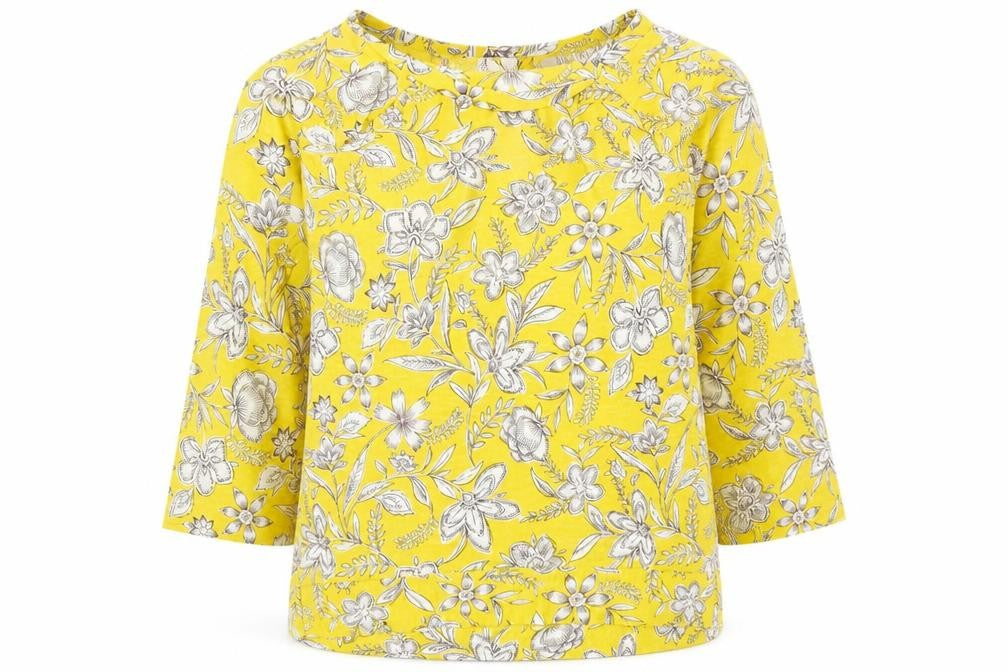 Marks & Spencer Women's Yellow Floral Tunic Size 12
