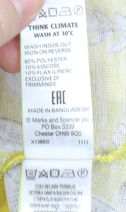 Marks & Spencer Women's Yellow Floral Tunic Size 12