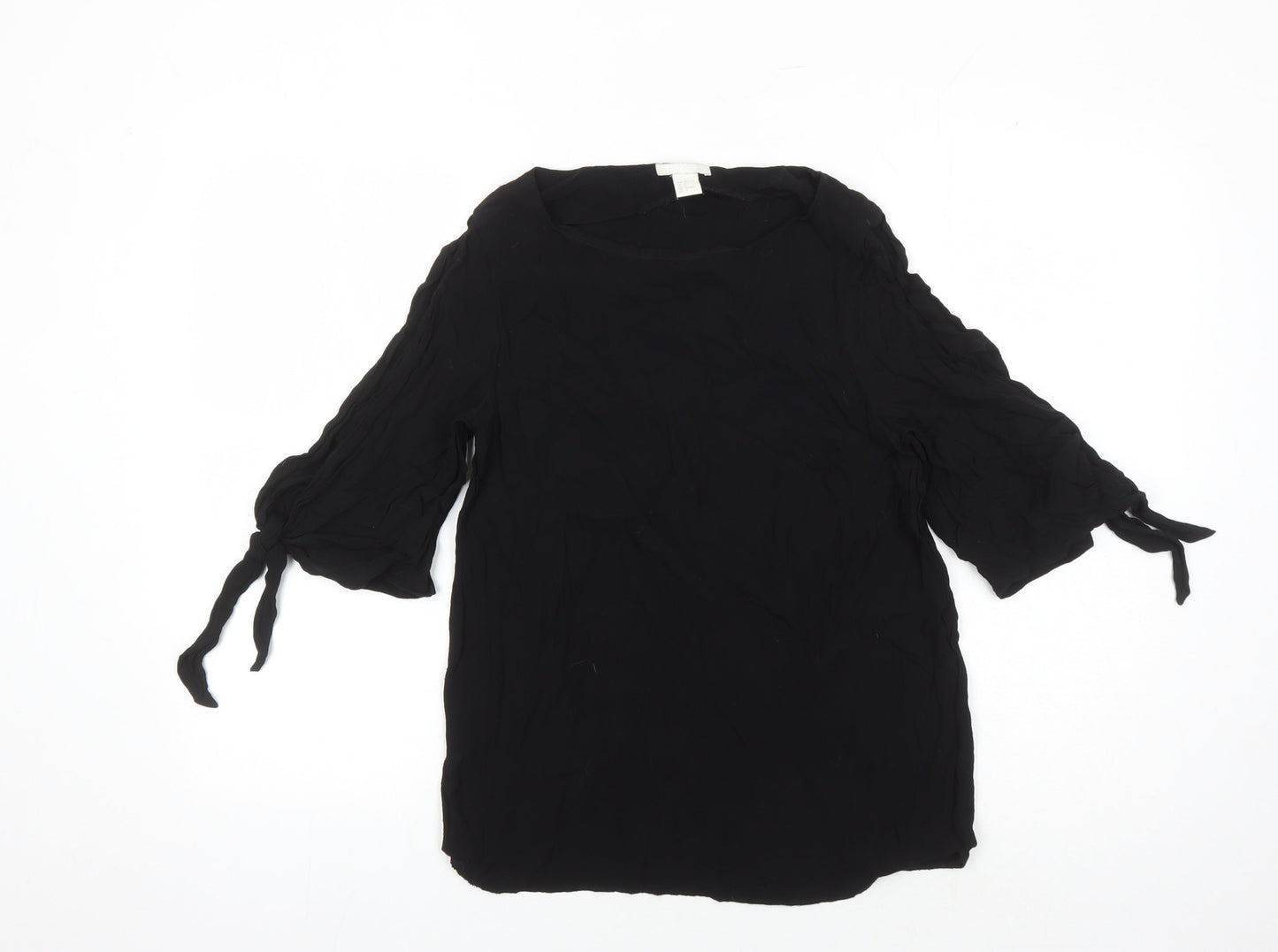 H&M Women's Black Viscose Blouse Size 10