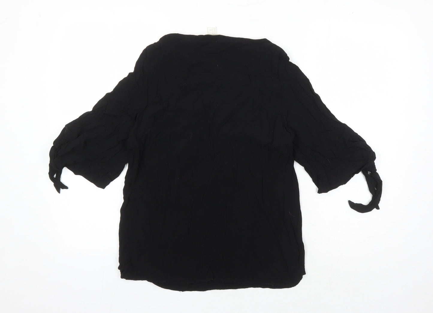 H&M Women's Black Viscose Blouse Size 10