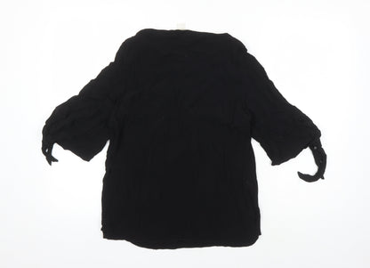 H&M Women's Black Viscose Blouse Size 10