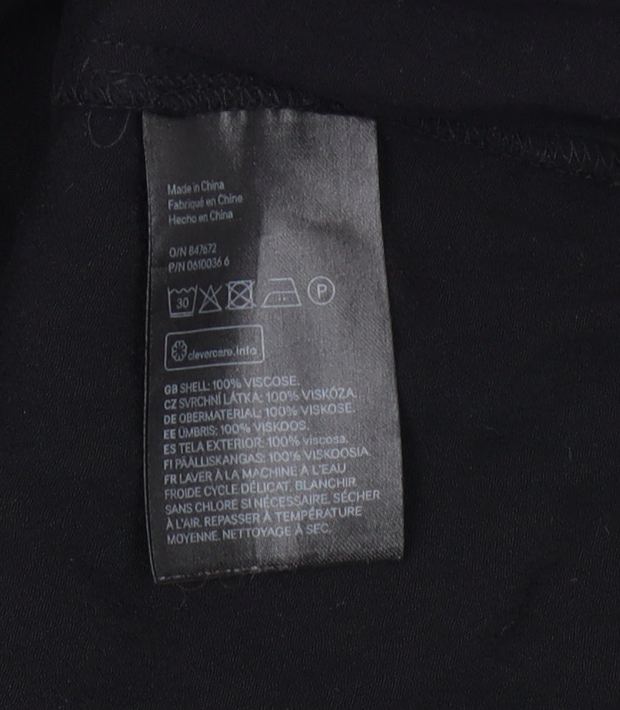 H&M Women's Black Viscose Blouse Size 10