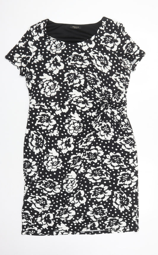 Precis Petite Women's Black Floral Dress, Size 18