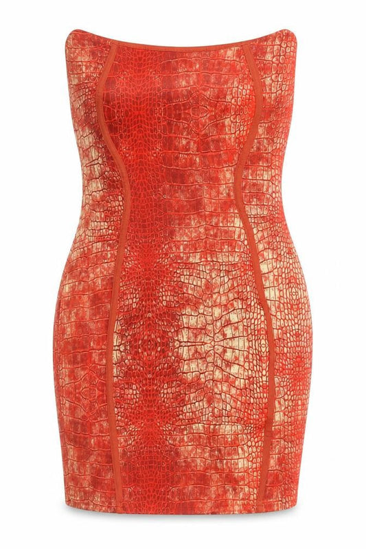 PRETTYLITTLETHING Women's Red Bodycon Dress Size 8